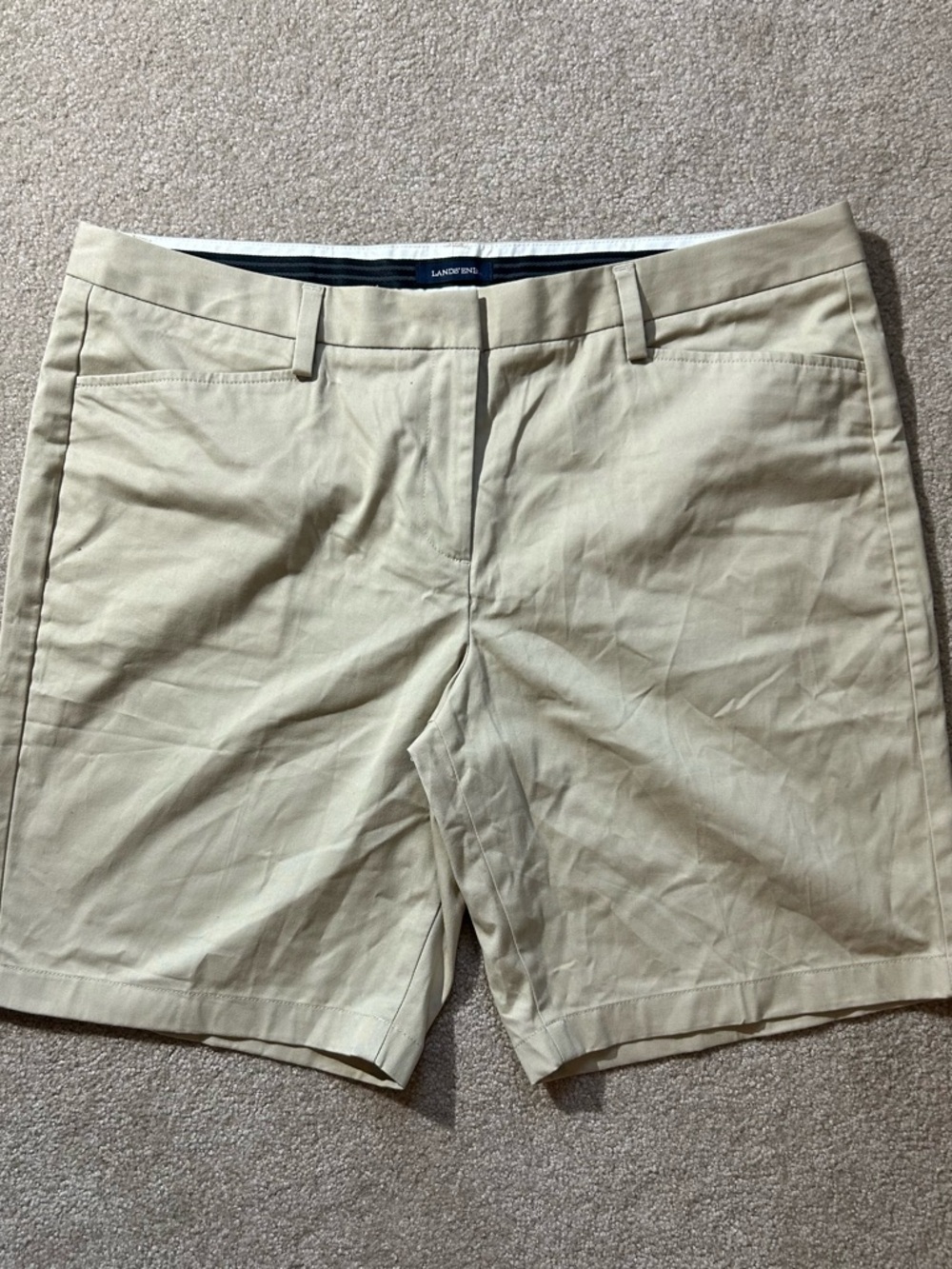 Land's End Beige Stretch Chino Shorts Womens 18